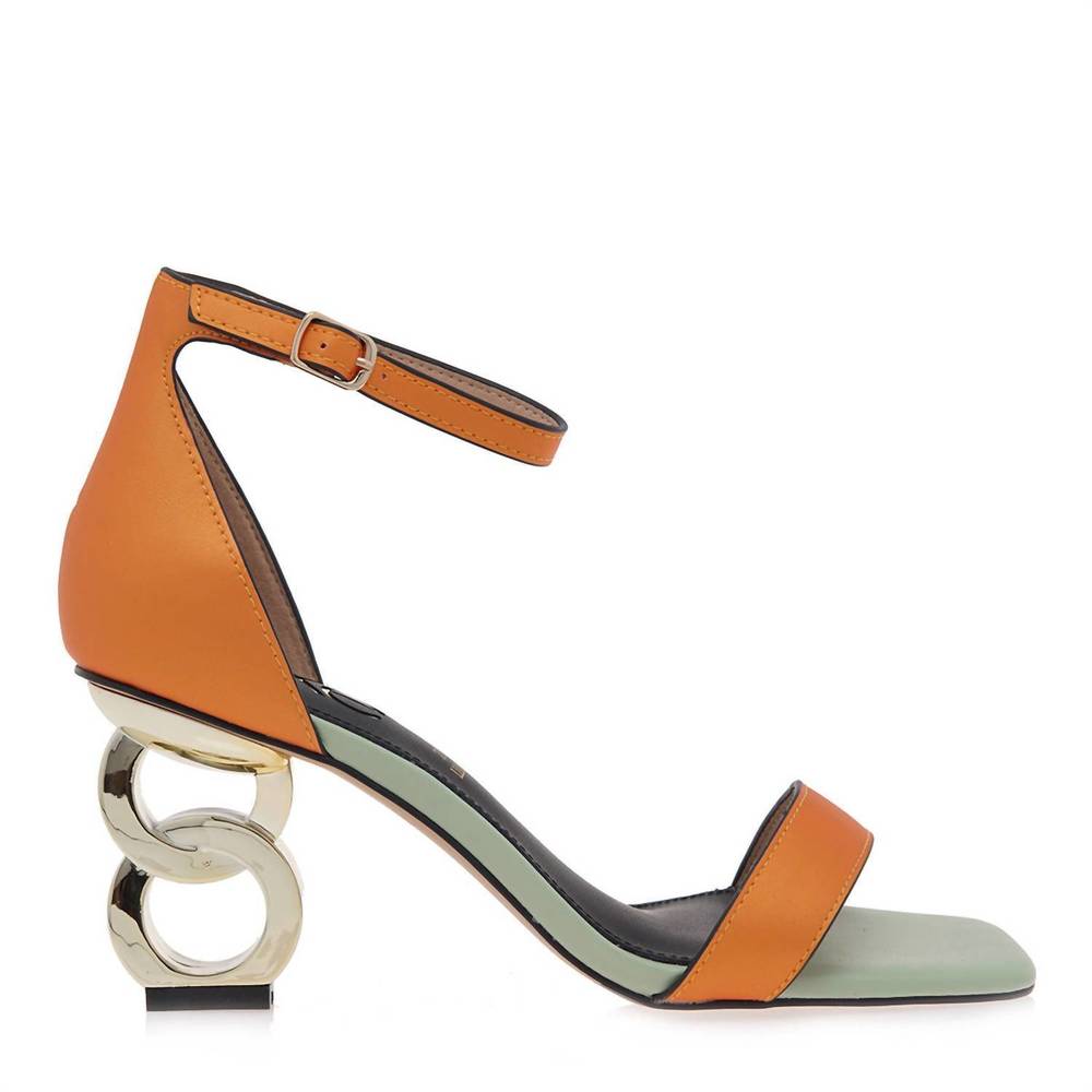 NEW EXE women's lilian 055 heel sandal in orange